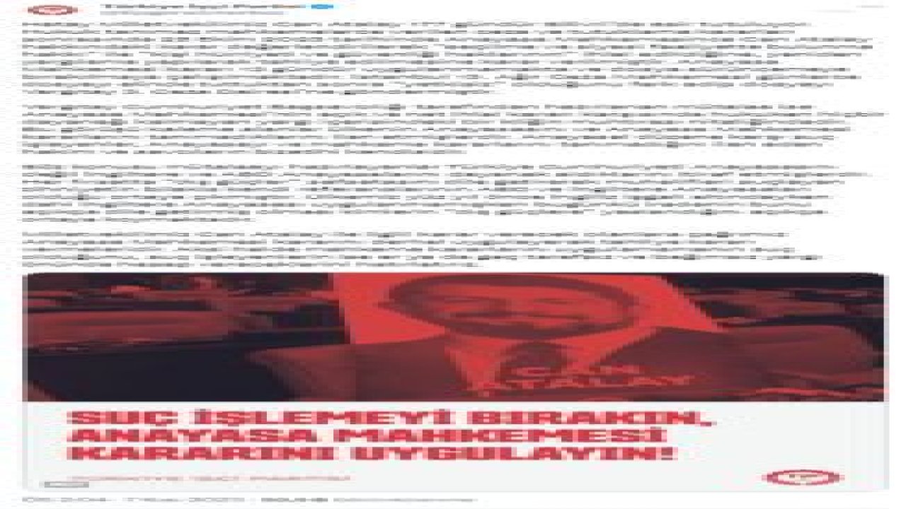 TİP’TEN YARGITAY CUMHURİYET BAŞSAVCILIĞI’NIN ‘CAN ATALAY’ MÜTALAASINA TEPKİ: “MÜTALAA, AYM’NİN İHLAL KARARI KARŞISINDA HUKUKEN HİÇBİR DAYANAĞI KALMAYAN YARGI İÇERİSİNDEKİ BİR KLİĞİN MUHTIRASI NİTELİĞİNDEDİR”