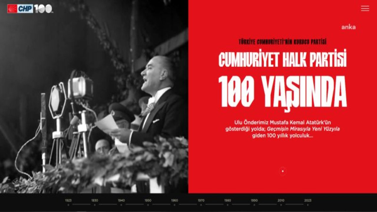 "CHP 100.YIL" İNTERNET SİTESİ AÇILDI