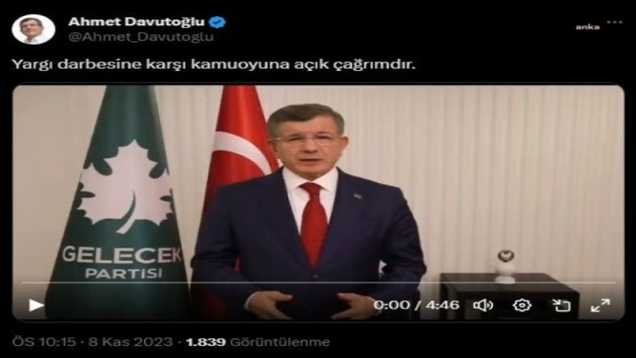 DAVUTOĞLU: "YARGITAY 3. CEZA DAİRESİ'NİN TCK'NIN 257. MADDESİ UYARINCA GÖREVİ KÖTÜYE KULLANDIĞI İDDİASIYLA HAKLARINDA SUÇ DUYURUSUNDA BULUNACAĞIZ"