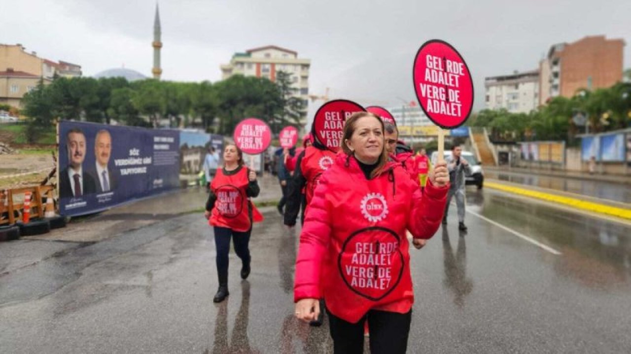 DİSK’İN İSTANBUL’DAN ANKARA’YA YÜRÜYÜŞÜ GEBZE’DE... ARZU ÇERKEZOĞLU: “KAŞIKLA VERDİKLERİNİ KEPÇEYLE DEĞİL, KAZANLA ALDIKLARI VERGİ SİSTEMİNE KARŞI YÜRÜYORUZ”