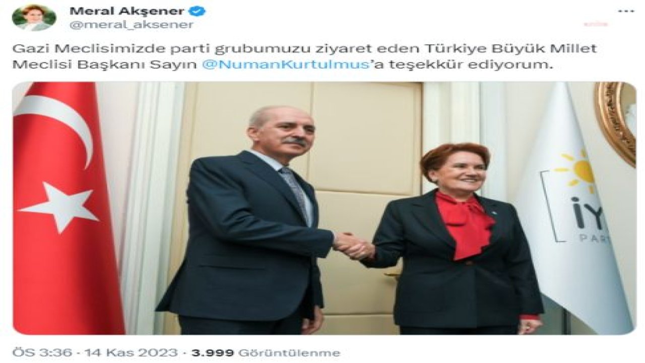 AKŞENER: “PARTİ GRUBUMUZU ZİYARET EDEN TÜRKİYE BÜYÜK MİLLET MECLİSİ BAŞKANI SAYIN NUMAN KURTULMUŞ’A TEŞEKKÜR EDİYORUM”