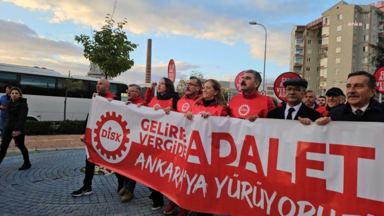 DİSK’İN İSTANBUL’DAN ANKARA’YA YÜRÜYÜŞÜ ESKİŞEHİR’DE... ÇERKEZOĞLU: “YARIN ANKARA’DA TARİHİ BİR GÜN YAŞANACAK, İŞÇİ SINIFININ SESİNİ GÜR BİÇİMDE ÇIKARDIĞI BİR GÜN OLACAK”