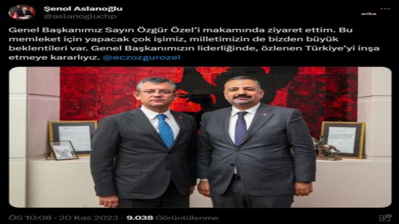 CHP İZMİR İL BAŞKANI ŞENOL ARSLANOĞLU'NDAN ÖZGÜR ÖZEL'E ZİYARET