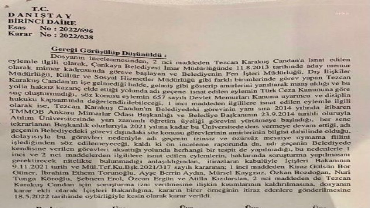 İÇİŞLERİ BAKANLIĞI'NIN TEZCAN KARAKUŞ CANDAN HAKKINDA VERDİĞİ SORUŞTURMA İZNİ YARGIDAN DÖNDÜ