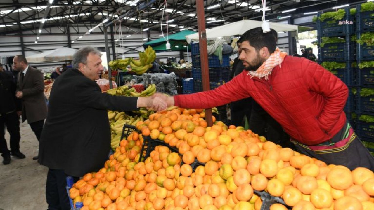 BORNOVA BELEDİYE BAŞKANI MUSTAFA İDUĞ, NALDÖKEN PAZAR YERİNİ ZİYARET ETTİ