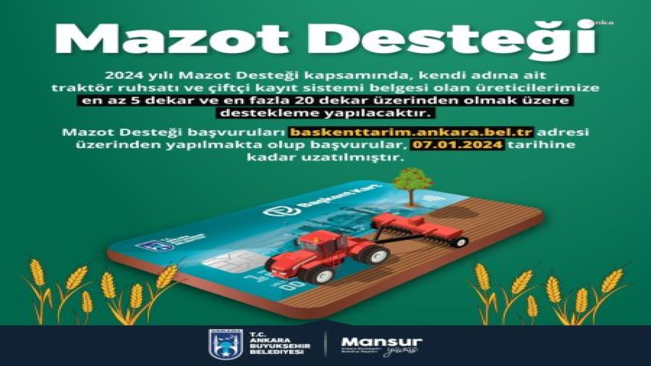 ABB'DEN KIRSAL KALKINMAYA DESTEK: 2024 MAZOT DESTEĞİ BAŞVURU SÜRESİ UZATILDI