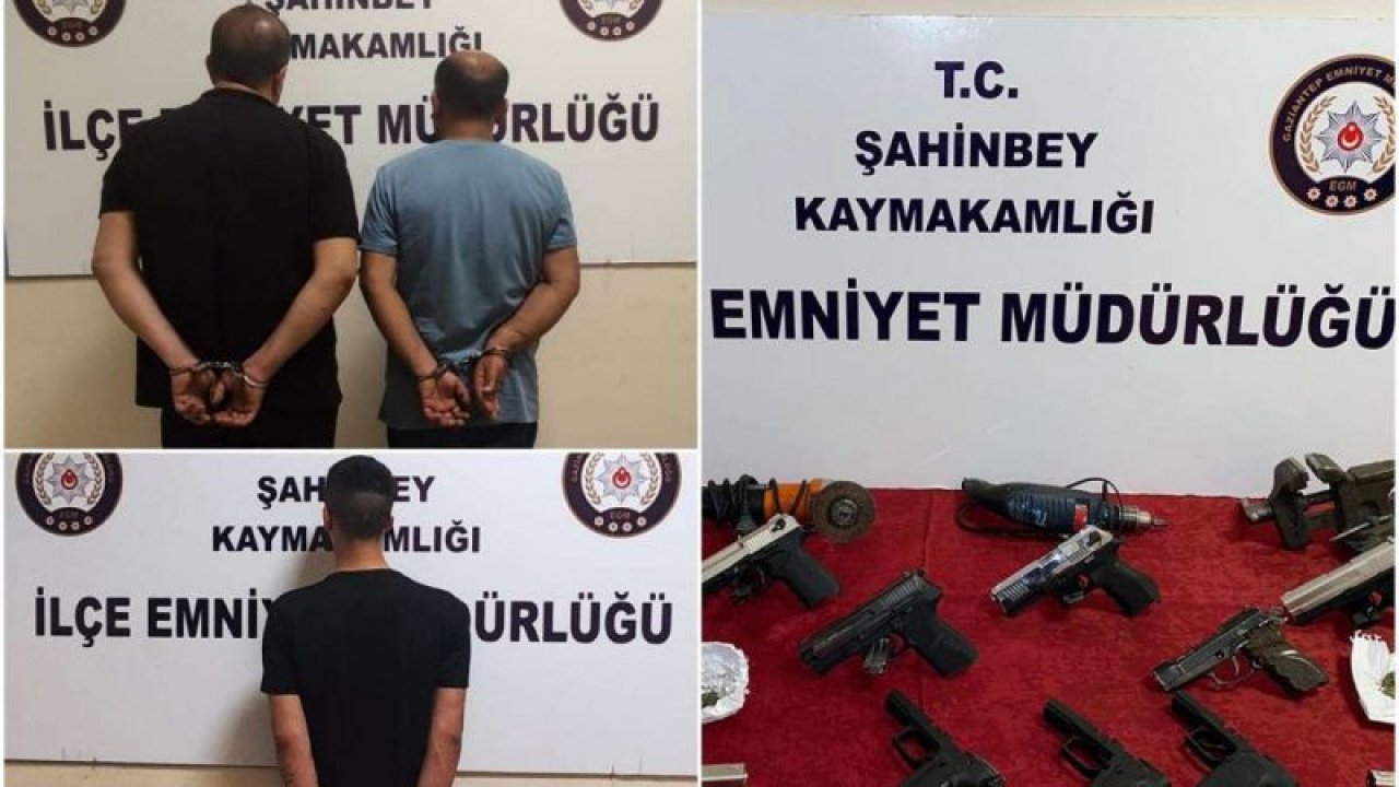 Gaziantep’te yasa dışı silah operasyonunda 3 tutuklama