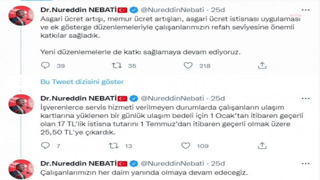 SERVİSTEN YARARLANAMAYAN ÇALIŞANLARIN ULAŞIM KARTLARINA YÜKLENEN GÜNLÜK ULAŞIM BEDELİ 25,50 TL'YE ÇIKTI