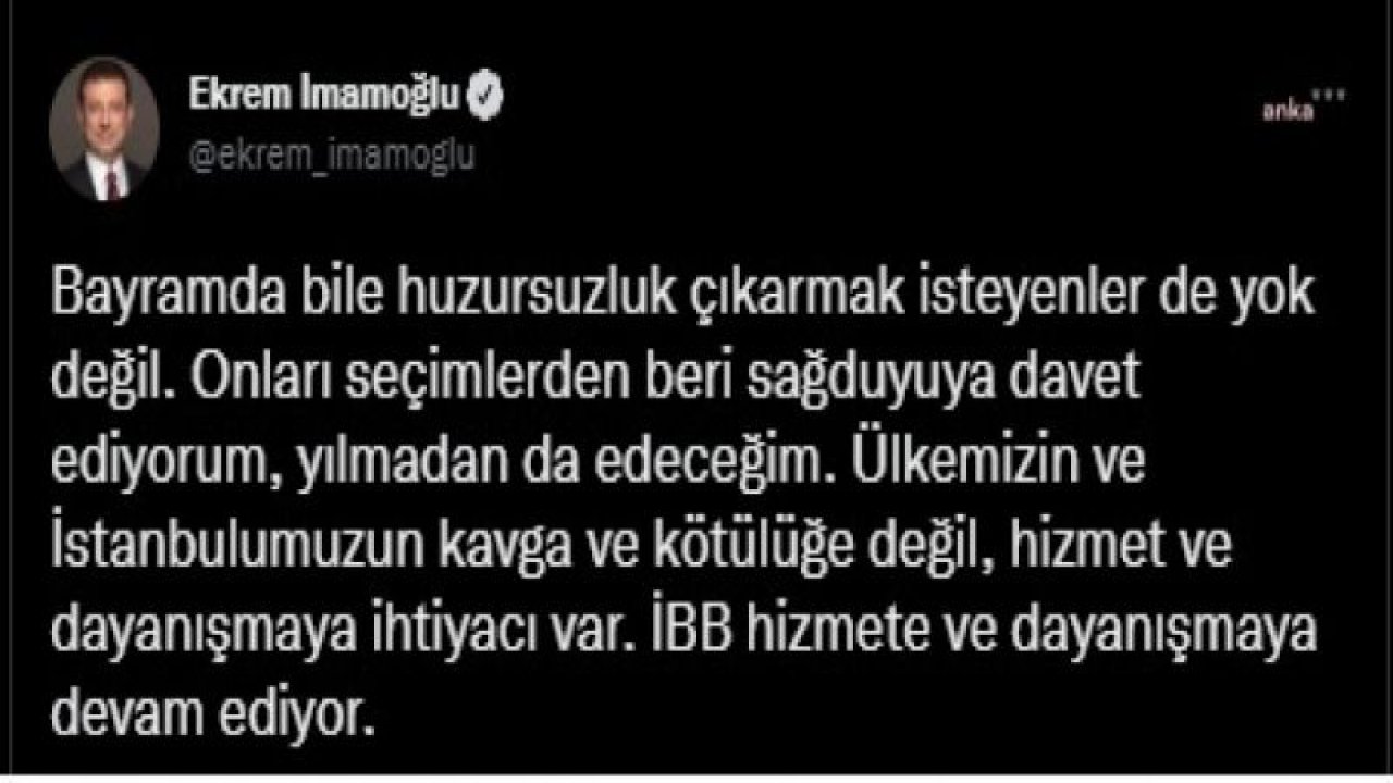 İBB BAŞKANI EKREM İMAMOĞLU: “SABAHA KARŞI 3.30’DAN İTİBAREN YAĞIŞI TAKİP ETTİM. EKİPLERİ YÖNETTİM”