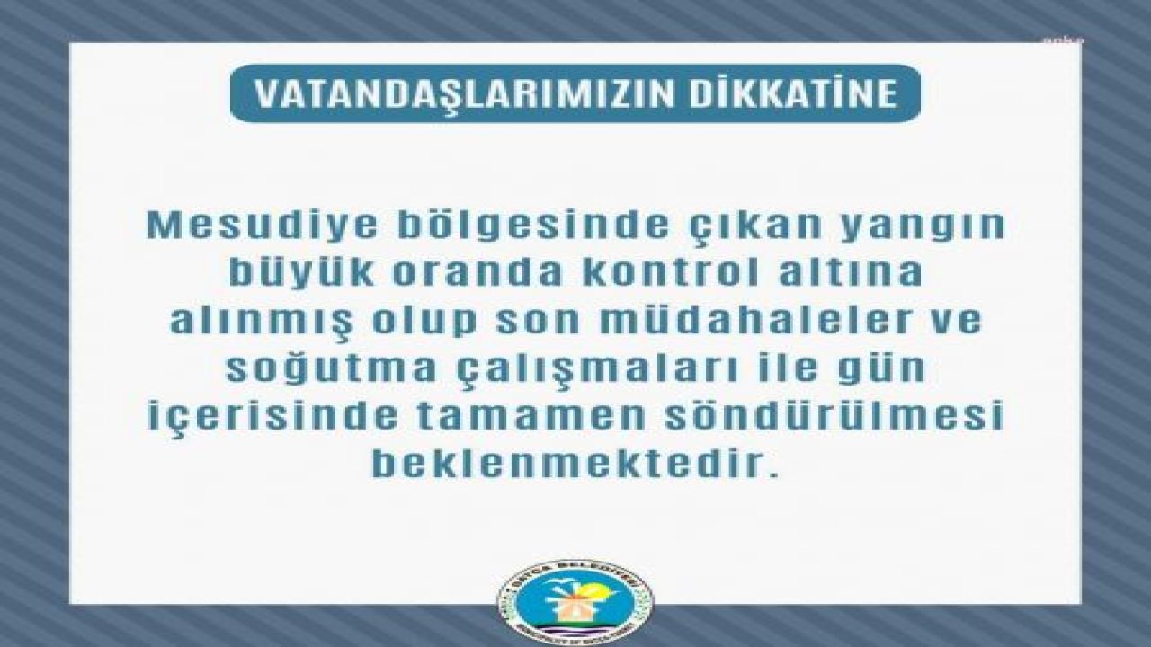 DATÇA BELEDİYESİ: MESUDİYE BÖLGESİNDE ÇIKAN YANGIN BÜYÜK ORANDA KONTROL ALTINA ALINDI