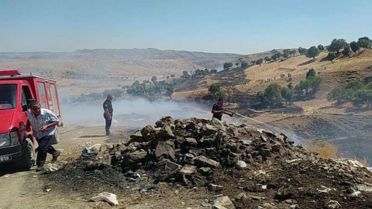 Çüngüş'te kırsal alanda çıkan yangın büyümeden söndürüldü