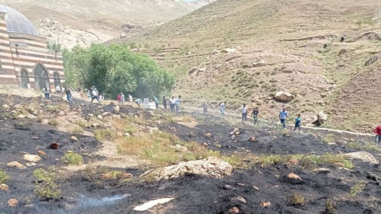 Hani Baba Mezarlığında yangın çıktı