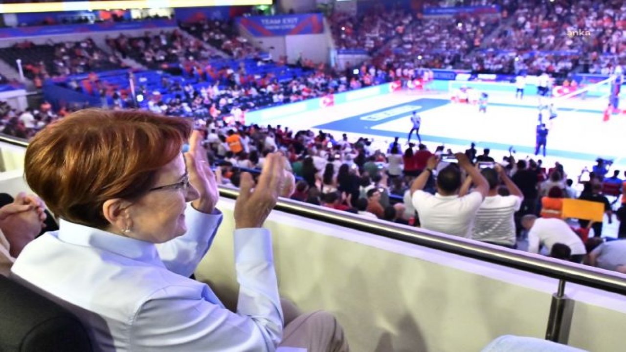 MERAL AKŞENER VE MANSUR YAVAŞ, TÜRKİYE-SIRBİSTAN VOLEYBOL MAÇINI BİRLİKTE İZLEDİ