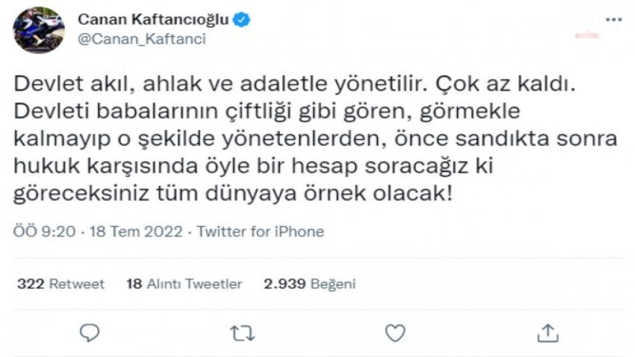 CANAN KAFTANCIOĞLU: “İÇ! İŞLERİ BAKANLIĞI; PAPATYA FALINA ÇEVİRDİĞİ KORUMA TAHSİSİNİ KALDIRMIŞ YİNE"