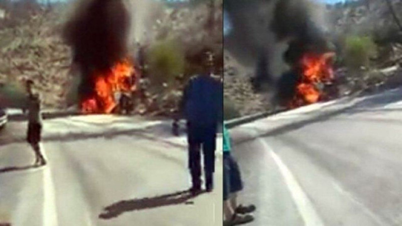 Feci ölüm! Kaza yapan TIR'ın şoförü yanarak can verdi