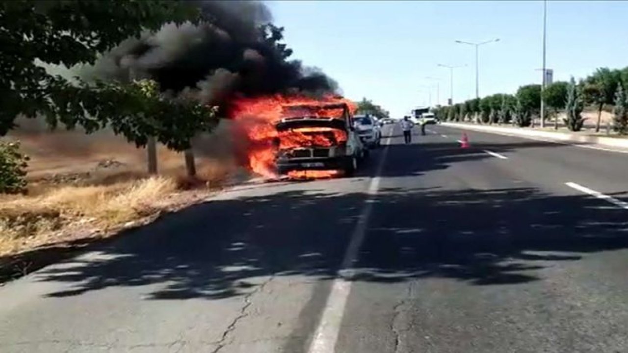 Şanlıurfa'da çekici alev alev yandı