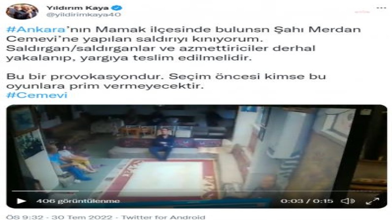 CHP’Lİ TAŞCIER, SALDIRI DÜZENLENEN CEMEVİNDE: “BU PROVAKATİF EYLEMİ GERÇEKLEŞTİRENLERİN BULUNMASI VE GEREKLİ İŞLEMLERİN YAPILMASINI TALEP EDİYORUZ”